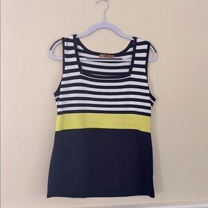 BELLDINI Blue and White Nautical Striped Sleeveless Knit Tank Size 0X NWOT